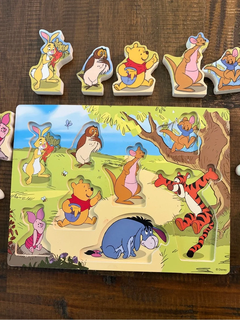 Melissa & Doug Disney Winnie the Pooh wooden chunky puzzle #7183 EXCELLENT!